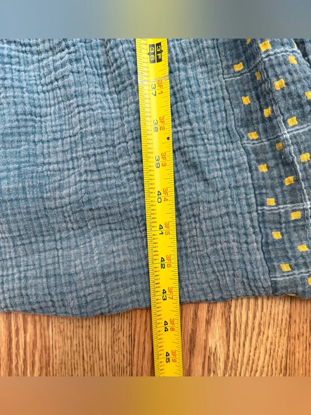 Easel ED27367 Teal Khaki Patchwork Washed Cotton Gauze Dress Size Small